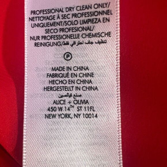 Alice + Olivia Adley Drop Waist Midi Dress Bright Ruby Red Women’s Size US 4 (S) - Picture 4 of 14